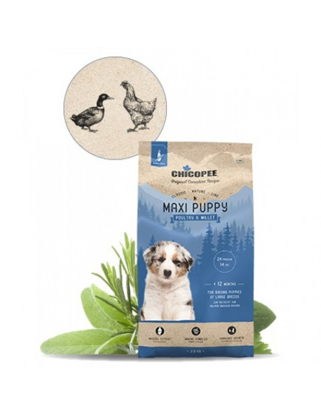 Chicopee Classic Nature Puppy Maxi храна за кучета за едри породи под 18 месеца с птиче и просо, 15кг