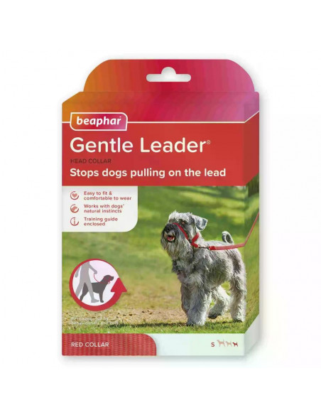Beaphar Gentle Leader повод срещу дърпане за куче, червен, дребни породи