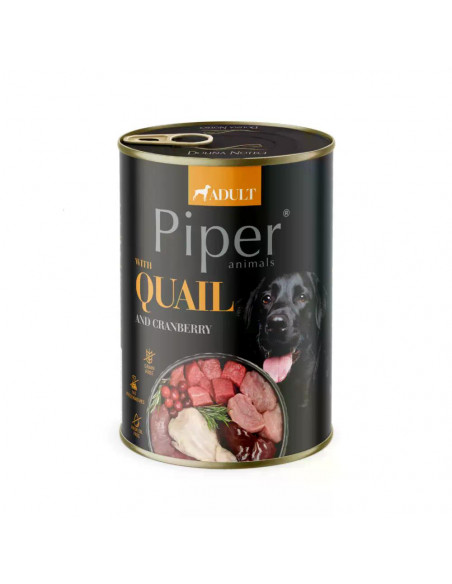 Piper Adult Dog консервирана храна за кучета с пъдпъдък и боровинки, 400 г