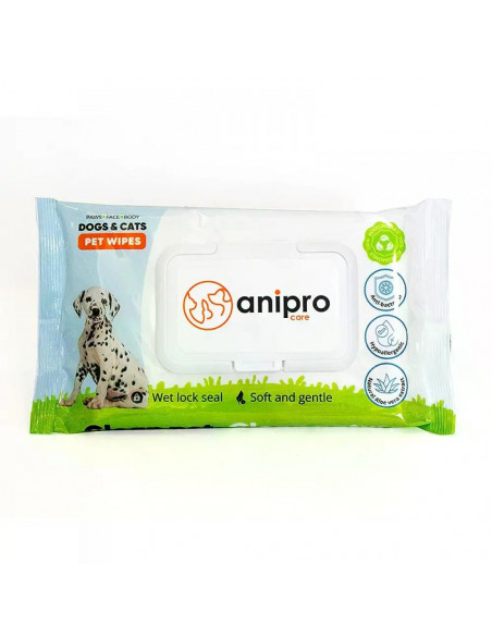 anipro антибактериални биоразградими хигиенни кърпички, 40 бр, 15x20 см