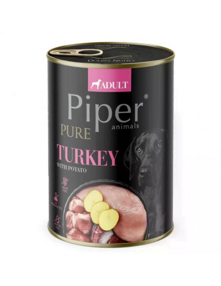 PIPER PURE Dog Adult храна за кучета с пуйка и картофи, 400 г