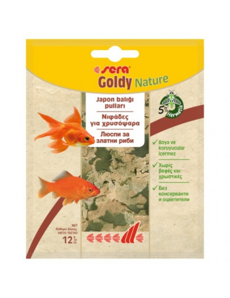 sera Goldy Nature 12 гр - натурална храна за златни рибки