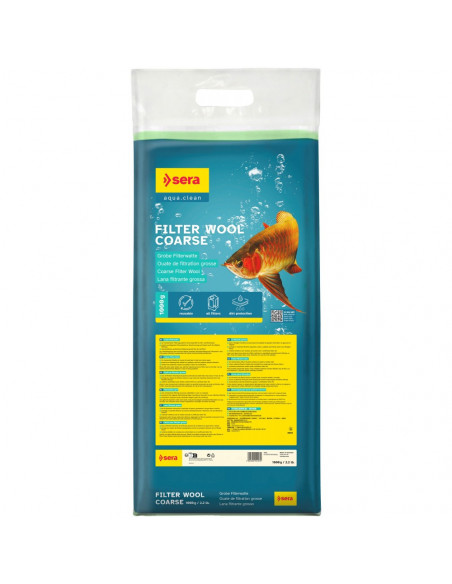 sera coarse filter wool едра филтърна вата, зелена, 1 кг