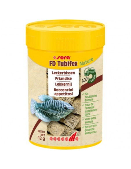 sera FD tubifex Nature 100 мл - лиофилизирани храни (FD food) за всички рибки