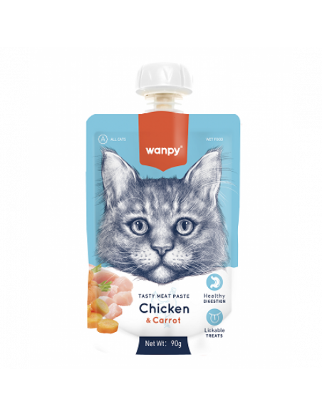 Wanpy Tasty Cat - месна паста пиле и морков, 90 г