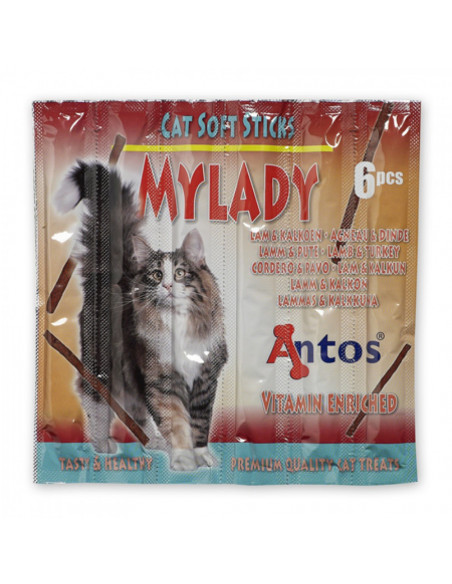 Antos Cat Sticks MyLady котешки пръчици агне и пуйка, 6бр
