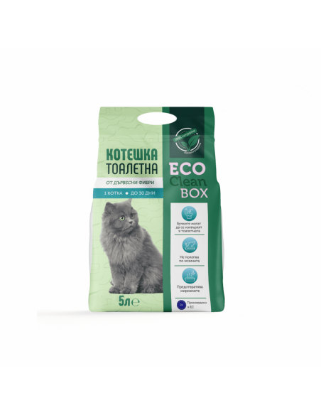 Eco Clean Box 5L - котешка постелка от дървесни фибри /на пелети/