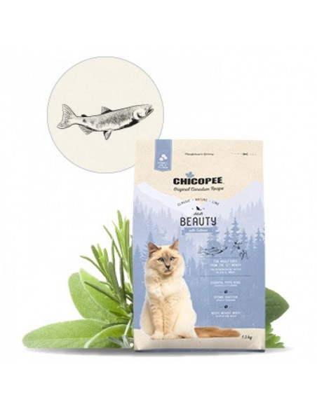 Храна за котка Chicopee Classic Nature Line Adult Beauty за красива козина, 1.5 кг
