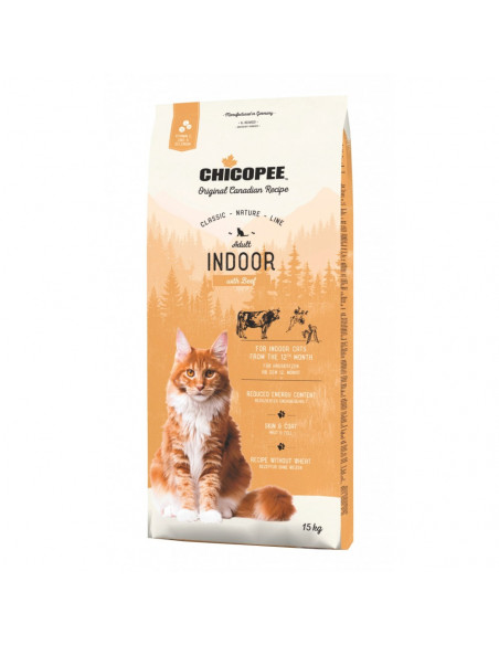 Храна за котка Chicopee Classic Nature Line Adult Indoor с говеждо, 15 кг