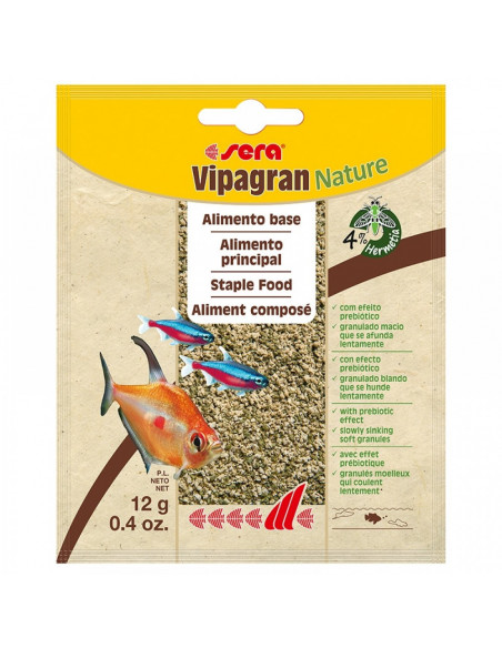 sera Vipagran Nature 12 г - основна храна за рибки от средния слой