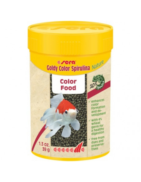 sera Goldy Color Spirulina Nature 250 мл - храна за златни рибки, оцветяваща