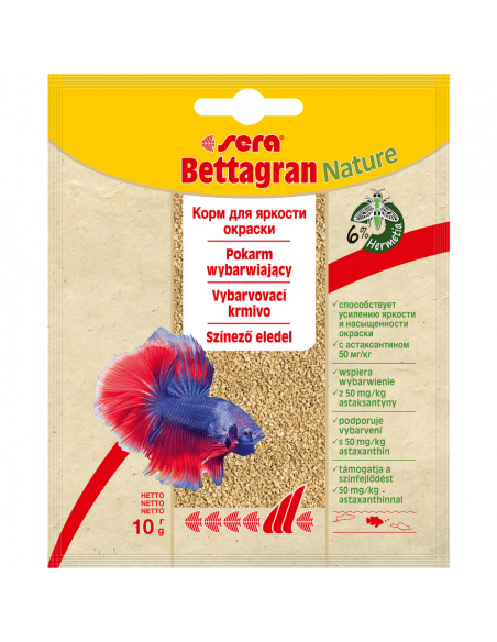 sera Bettagran Nature 10 г - оцветяваща храна за бети
