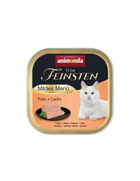 Vom Feinsten Mild Menu - 100 г кастрирани котки - пуйка + сьомга, (32 бр./стек)