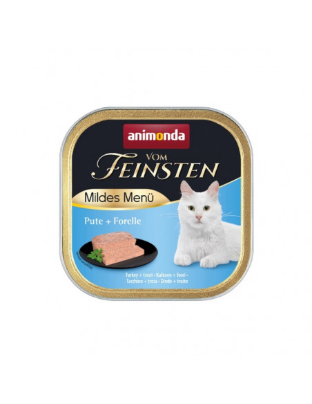 Vom Feinsten Mild Menu - 100 г кастрирани котки - пуйка + пъстърва, (32 бр./стек)
