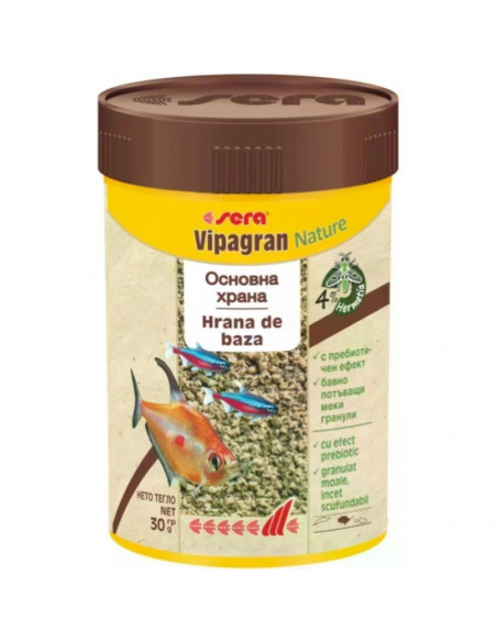 sera Vipagran Nature 100 мл - основна храна за рибки от средния слой