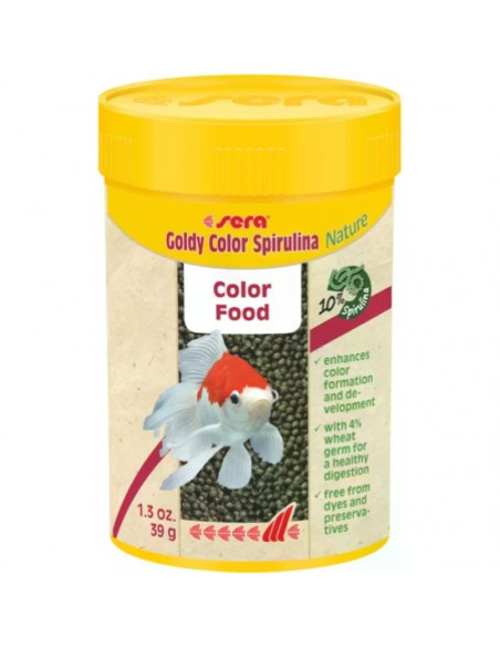 sera Goldy Color Spirulina Nature 10000 мл, 3.8 кг - храна за златни рибки, оцветяваща