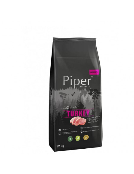 Piper Turkey Junior - суха храна за кученца до 1 година с прясно пуешко, 12кг