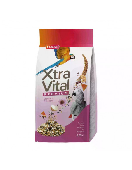 Beaphar XtraVital премиум храна за големи папагали, плик, 3 кг
