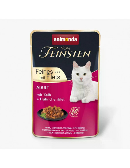 Vom Feinsten Cat - пауч с телешко месо и пилешко филе, 85 г
