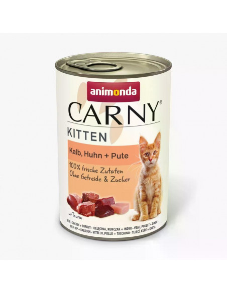 Carny Kitten 400 г телешко + пиле + пуйка / 12 бр. СТЕК