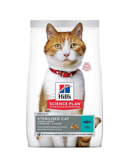 Hills Science Plan Feline Young Adult Sterilised Tuna - храна за кастрирани котки с риба тон - 1,5 kg