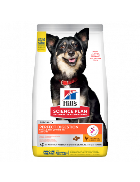 Hill’s Science Plan PERFECT DIGESTIONSmall-Mini Adult Dog 1+Пълноценна суха храна за отлично храносмилане за кучета над 1 год
