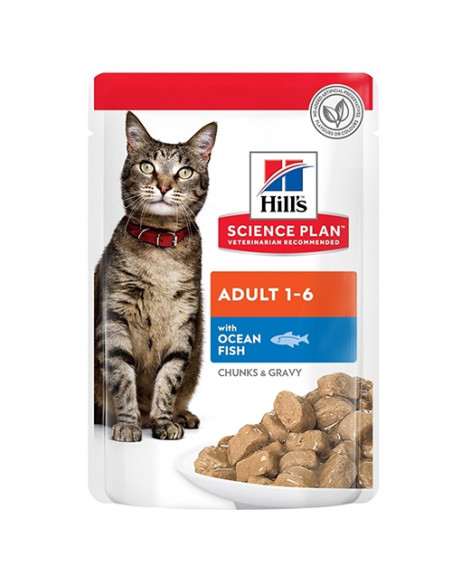 Hills Science Plan Feline Adult Ocean Fish пауч за котка с океанска риба 12 бр. x 85 гр.