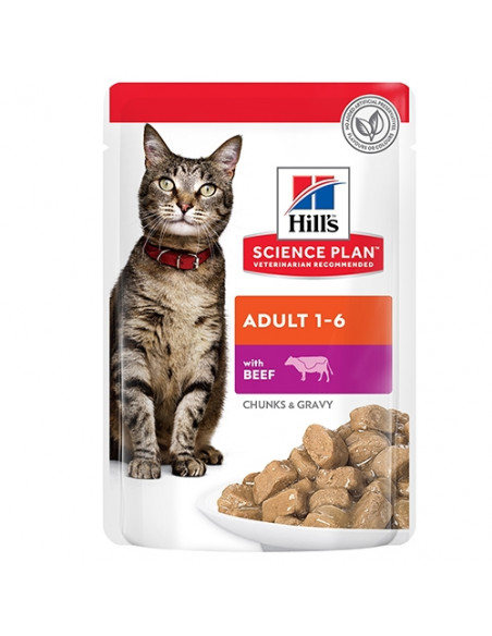 Hills Science Plan Feline Adult Beef пауч за котка с говеждо 12 бр. x 85 гр.