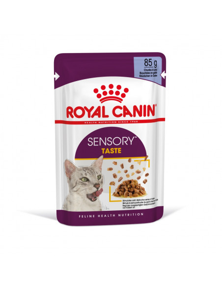 Royal Canin Sensory Taste in Jelly - пълноценна мокра храна хапки в желе в пауч за котки в зряла възраст над 1 година - 12x85