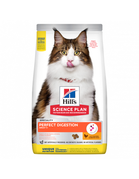 Hill’s Science Plan PERFECT DIGESTION Adult Cat 1+ за отлично храносмилане за котки над 1 година с пилешко и кафяв ориз - 7 к