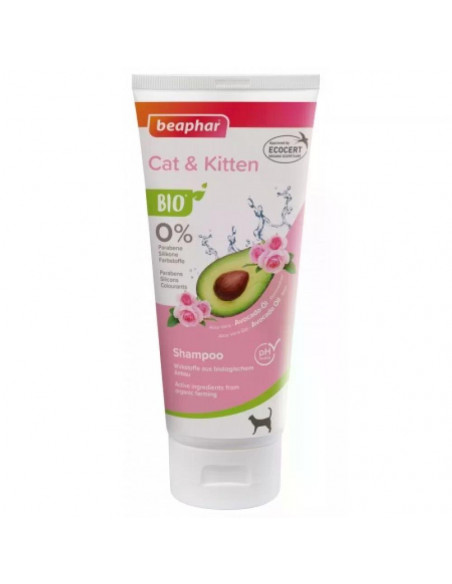 Beaphar BIO Shampoo Cat and Kitten - шампоан с био авокадо, розово масло, алое вера