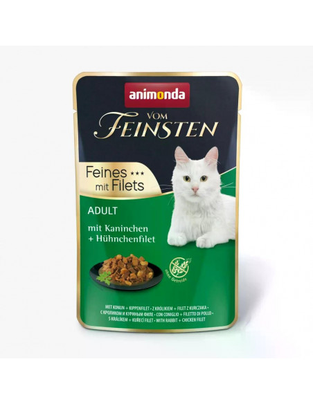 Vom Feinsten Cat - пауч със заешко и пилешки филенца, 85 г