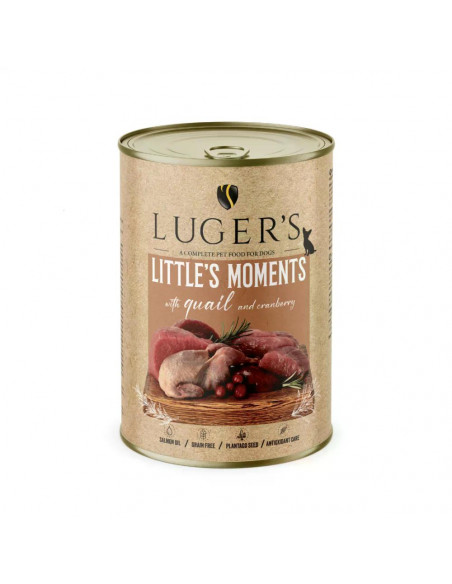 Lugers Dog храна за дребни породи кучета с пъдпъдък, 400 г, 6 бр./стек