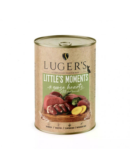 Lugers Dog храна за дребни породи кучета с гъши сърца, 400 г, 6 бр./стек