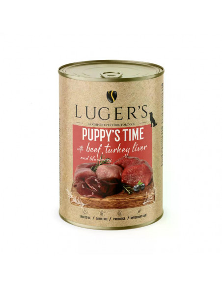 Lugers Puppy храна за малки кученца с говеждо и пуeшки дроб, 400 г, 6 бр./стек