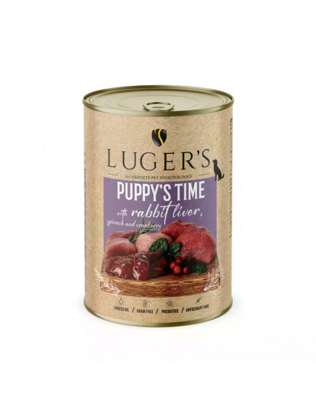 Lugers Puppy храна за малки кученца със заешко дробчета, 400 г, 6 бр./стек