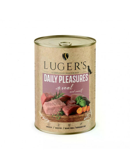 Lugers Dog храна за кучета с телешко и моркови, 400 г, 6 бр./стек