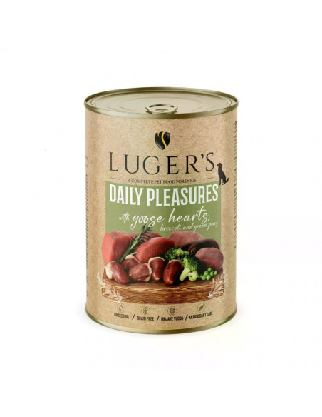 Lugers Dog храна за кучета с гъши сърца, 400 г, 6 бр./стек