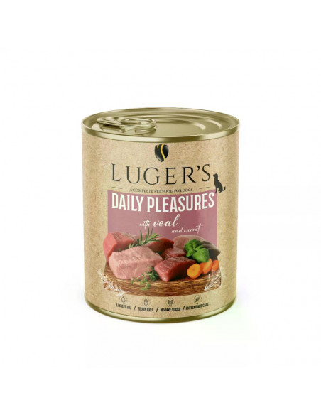 Lugers Dog храна за кучета с телешко и моркови, 800 г, 6 бр./стек