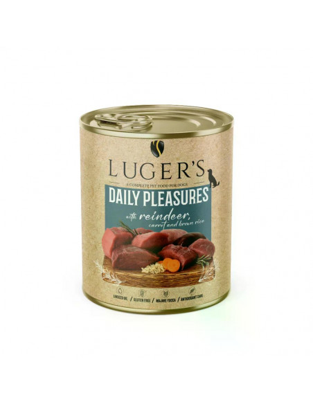 Lugers Dog храна за кучета с еленско и моркови, 800 г, 6 бр./стек
