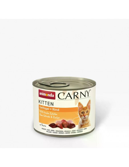 Carny Kitten 200 г говеждо + птиче / 12 бр. СТЕК