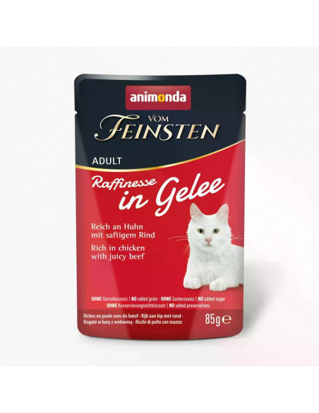 Vom Feinsten Raffinesse пауч за котки с пилешко и говеждо, 85 г, 24 бр./стек