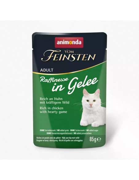 Vom Feinsten Raffinesse пауч за котки с пилешко и дивеч, 85 г, 24 бр./стек