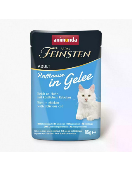 Vom Feinsten Raffinesse пауч за котки с пилешко и треска, 85 г, 24 бр./стек