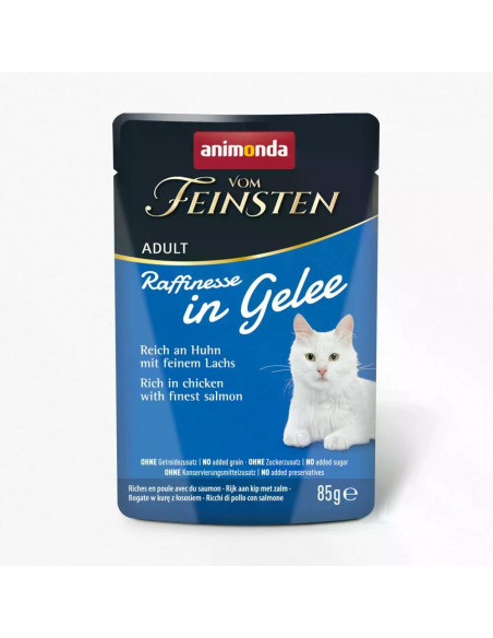 Vom Feinsten Raffinesse пауч за котки с пилешко и сьомга, 85 г, 24 бр./стек