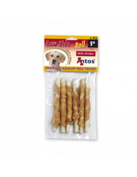 Antos Raw Hide Roll усукани солети обвити с пилешко месо, 12см, 6бр