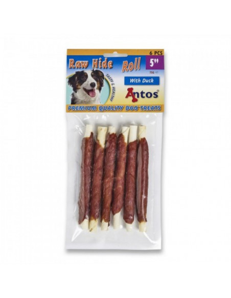 Antos Raw Hide Roll усукани солети обвити с патешко месо, 12см, 6бр