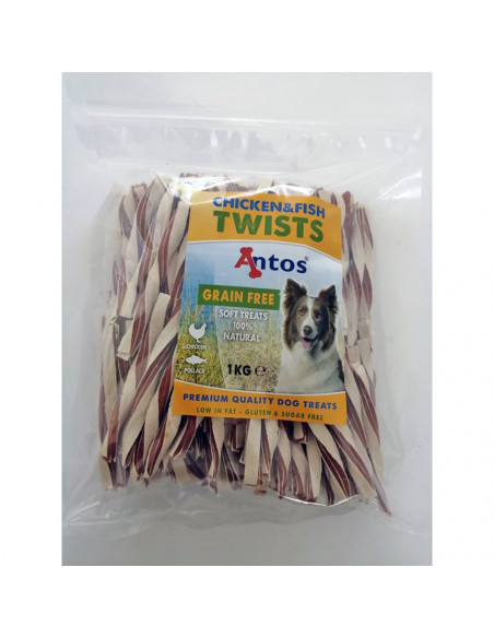 Antos Twists Chicken Dlight ленти с пиле и риба, 1кг