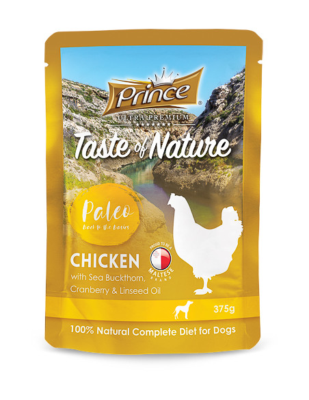 PRINCE TASTE OF NATURE PALEO POUCHES Пиле с морски зърнастец, червена боровинка и ленено масло - 3+1 Подарък