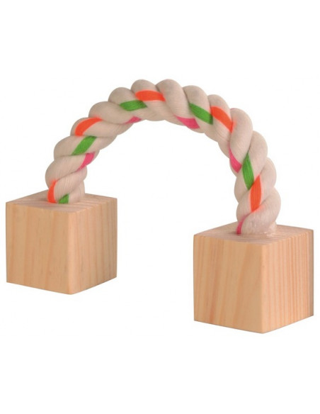Въже с кубчета за гризачи 20cm.